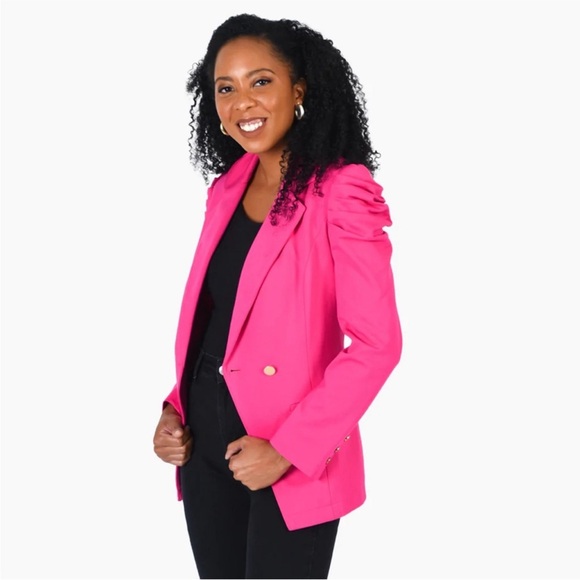 Emily Mccarthy Jackets & Blazers - Emily McCarthy hot pink Bradshaw puff sleeve blazer, size M